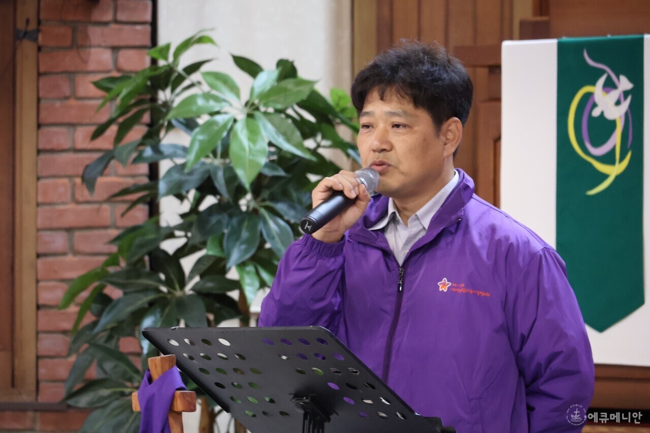 ▲ 유가족 증언에 나선 유형우 씨(희생자 고 유연주 씨의 아버지)는 그날의 아팠던 기억을 회상하며 안전사회를 만들어가는데 함께해 달라고 당부했다. ⓒ임석규