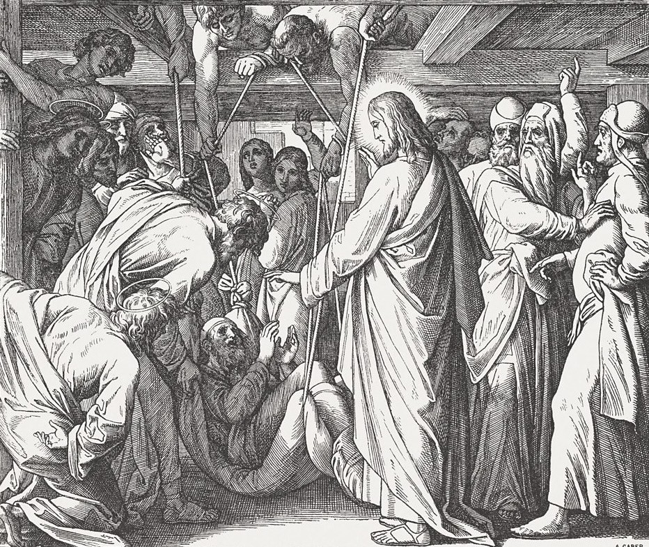 ▲ 중풍병자의 네 명의 친구들은 그 당시 질병이해를 넘어 사랑으로 친구를 옮겼다. 예수의 죄용서 선언은 이들과도 깊은 관계가 있다. ⓒGetty Images